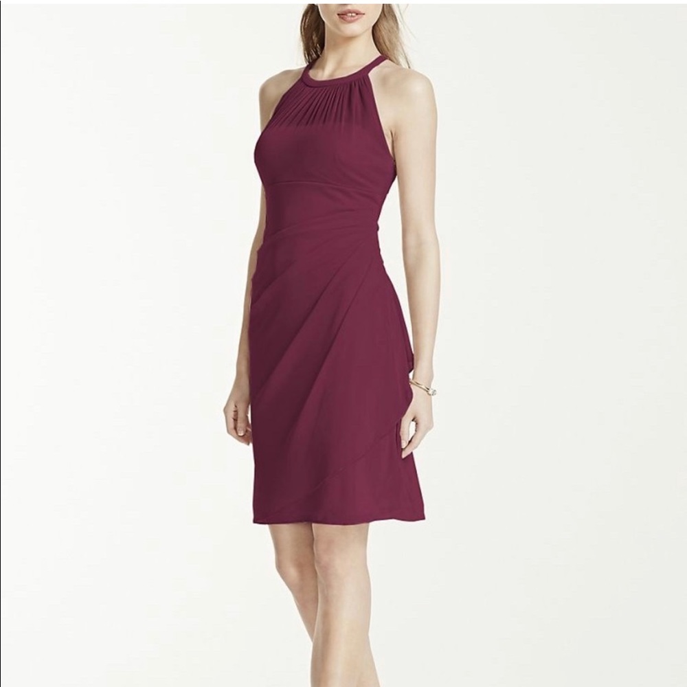 David’s Bridal Wine Bridesmaid Dress 🍷